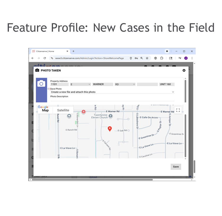 Creating New Cases in the Field with the Quick Access Camera