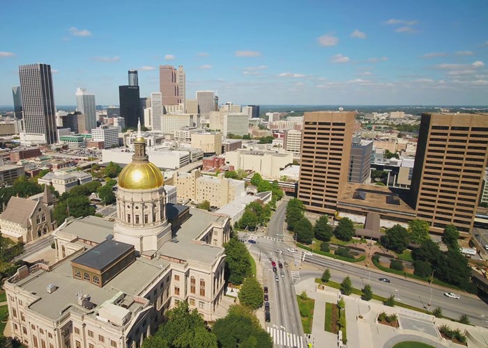 An Ariel shot of the city in Georgia