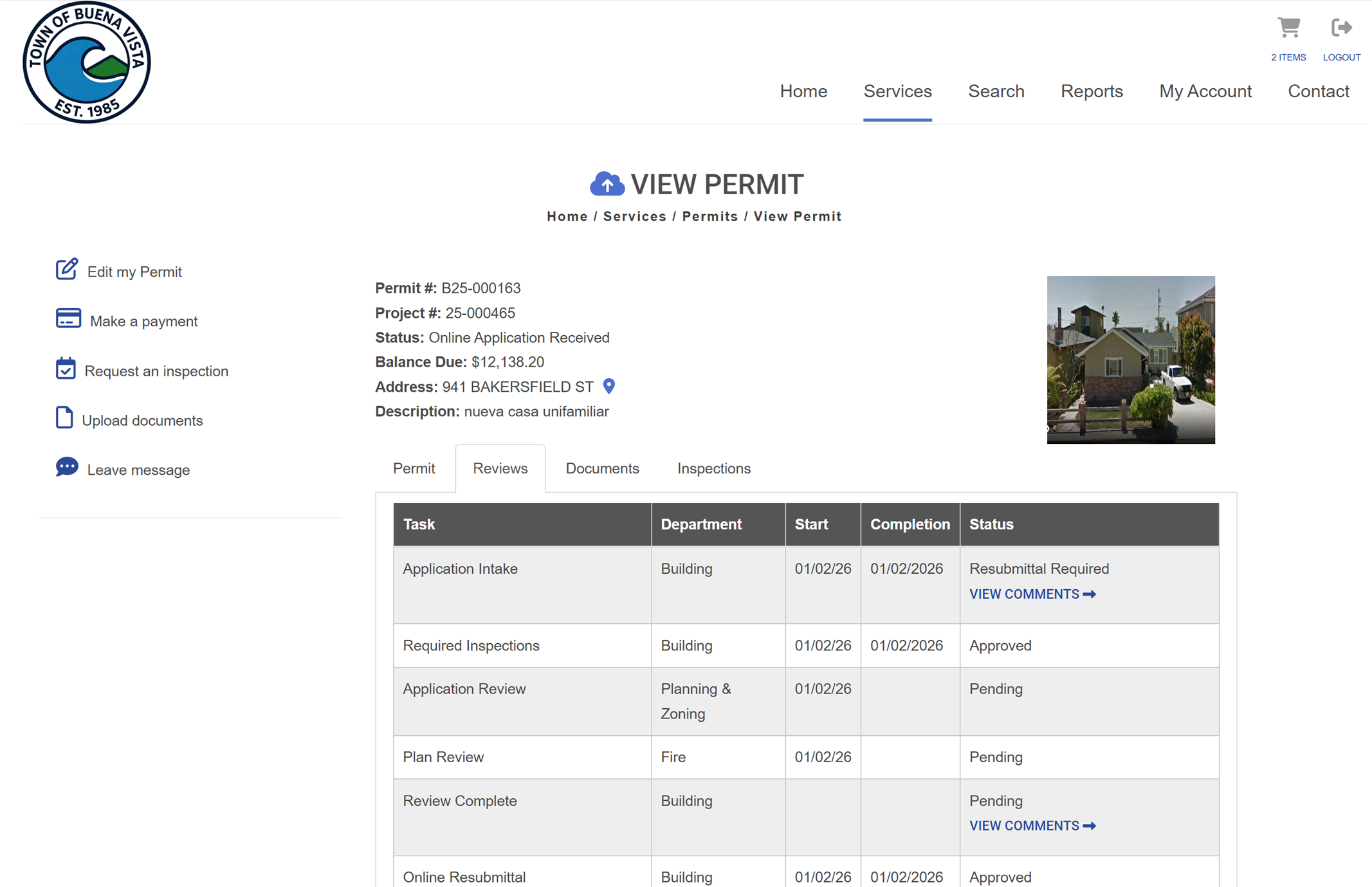 Cloud permitting portal messaging options