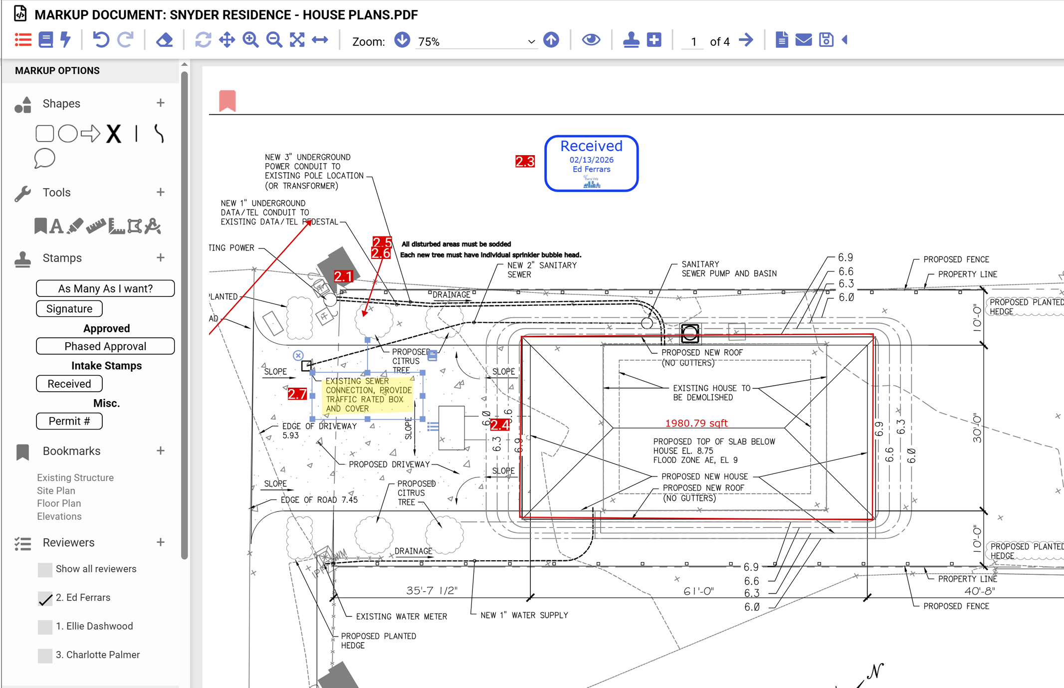 cloud permitting software with integrated plan review tool