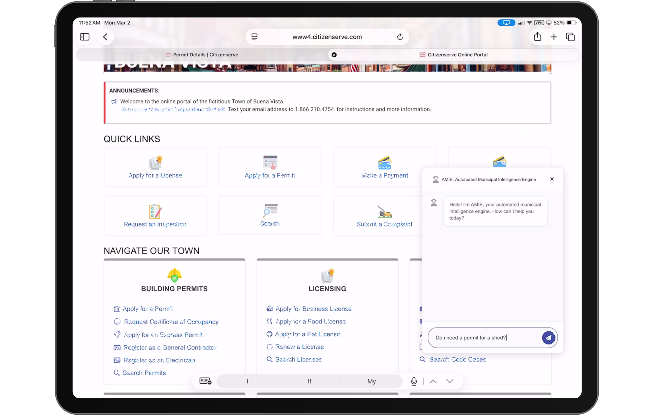 community development software online portal chatbot